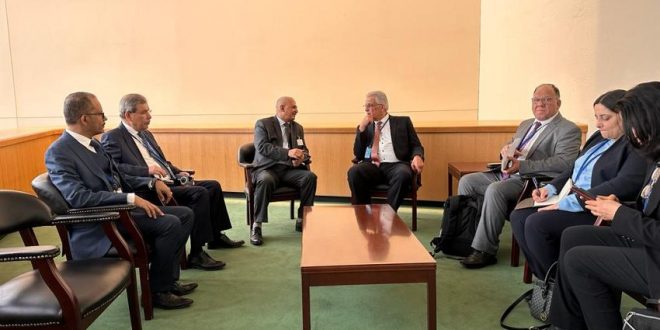 الوزير الشرجبي يلتقي رئيس سلطة المياه الفلسطينية